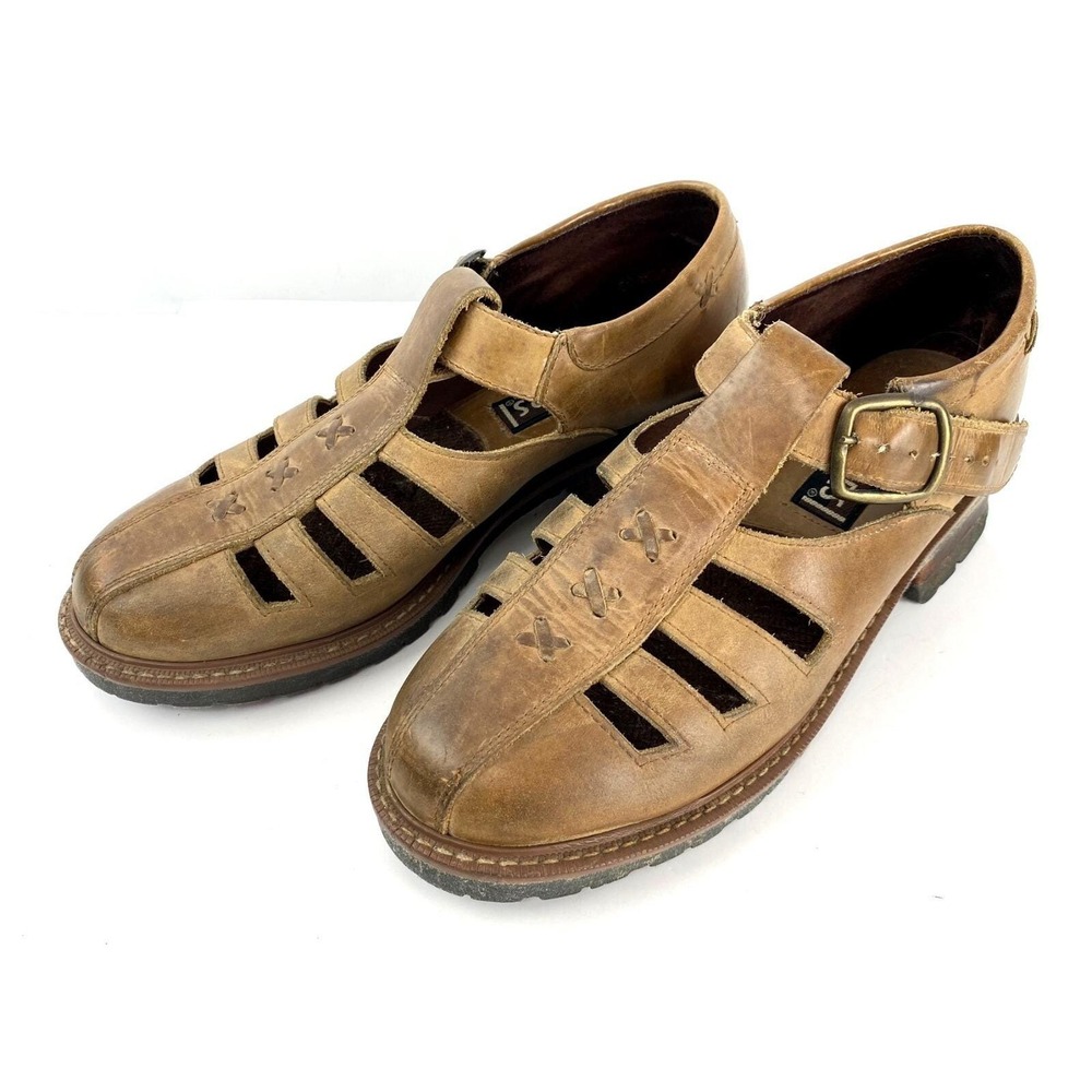 90s Skechers Nubuck Leather Loafers Womens 9.5 B Brown Flats Original Footwear - Picture 1 of 11